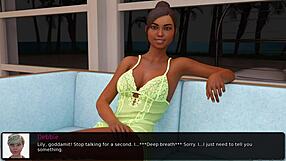 Chapter 66 of the 3D gaming series: There is passion in Lily’s sensual kissing, there is appreciation from the girl on the screen