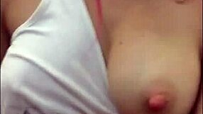 Titted Russian slut strips naked and tweaks her big boobs and tight ass on cam