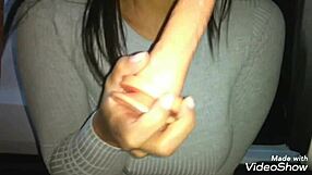 Swept off her feet is amateur babe Pamela Santos before the cameras start rolling