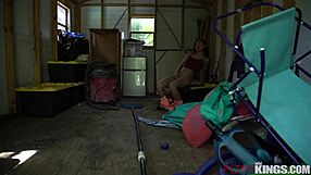 Kimmy Kim Bent Over in Garage Shed for Intense Fucking and Blowjob