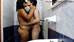 This horny BBW masturbates in the steamy shower.