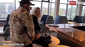 Watch this busty blonde get fucked publicly!