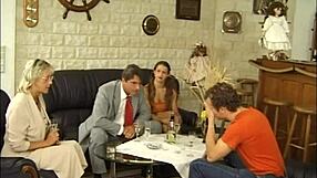 Blonde gives wet blowjob to perverse stepdad