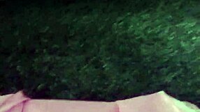 Woman in satin nightgown receives cum