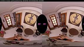 Diane Chrystall teases her teen pussy in virtual reality