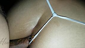 grabbing her hair to thrust deeper into latina ass doggystyle