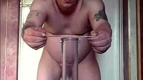 Bisexual guy gulps his own pee tube but craves yours instead