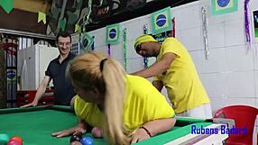 Brazilian cheerleaders celebrate copa victory with intense doggystyle and cowgirl orgy