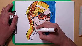 quick sketch with copic markers the process of drawing a portrait