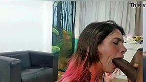 ebony babe rides big black cock while getting licked and bent over