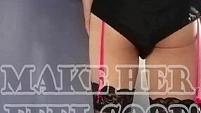 trying on a new outfit with a crop top and red mini skirt