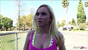 Sexy college girl Madison Scott pickup and hardcore fuck by stranger