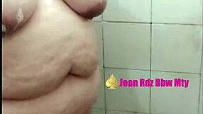 Big tits milf showers as bbw prostitute in amateur mexican scene