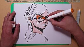 quick sketch with copic markers the process of drawing a portrait