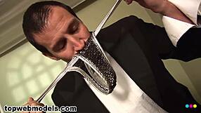 Southern butler bends black mistress over for doggystyle fucking