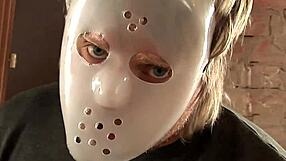 One Guy Enjoys Blowjobs From Four Masked Blondes And Brunettes In Group 4some