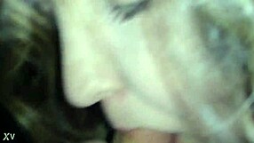 Horny wife liz d gives sloppy blowjob after bar