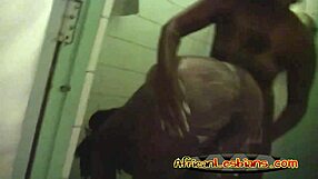 Lesbian bath time of African three women with large sized boobs