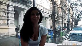 hot ria rodrigez delivers intense blowjob to stranger outdoors