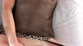 hot milf in lingerie toys herself to orgasm