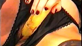 Alicia Uses Banana For Masturbation In Kitchen As Housewife