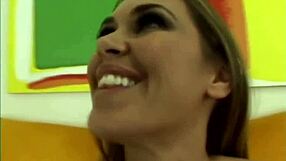 Blonde licks and fucks big interracial cock