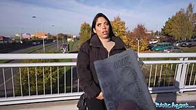 Public agent brunette with bubble butt gets fucked doggystyle by big fat cock!