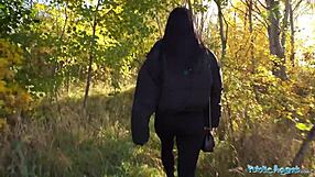 Public agent brunette with bubble butt gets fucked doggystyle by big fat cock!