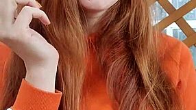 Smoking aliceginger enjoys her redhead fetish session