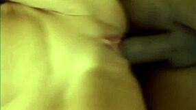 Blonde licks and fucks big interracial cock