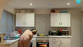 Amateur Teen Naked Cleaning Shaved Boobs