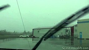 Teen girl plays with toys in the car