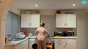 Amateur Teen Naked Cleaning Shaved Boobs