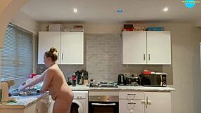 Amateur Teen Naked Cleaning Shaved Boobs