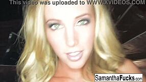 Samantha Teases With Her Big Tits And Blonde Ass