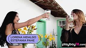 Foppish Spanish women or Latin lovers get busy with each other out in the open