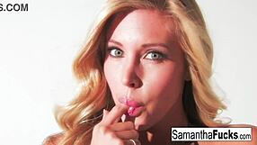 Samantha Teases With Her Big Tits And Blonde Ass