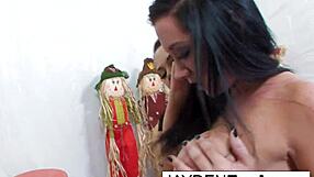 jayden jaymes and kristina enjoy pumpkin carving fun