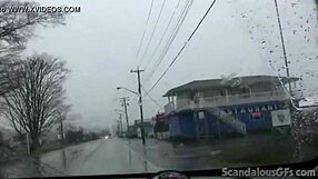 Teen girl plays with toys in the car
