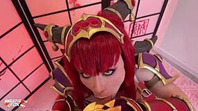 Hot busty alexstrasza deepthroats cock in cosplay missionary pov