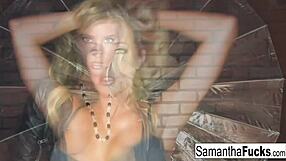 Samantha Teases With Her Big Tits And Blonde Ass