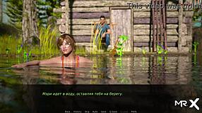 man arouses girl vacation