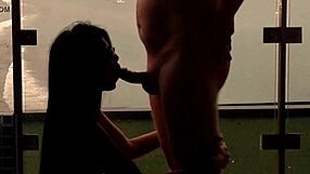 Asian amateur’s holiday blowjob