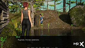 man arouses girl vacation