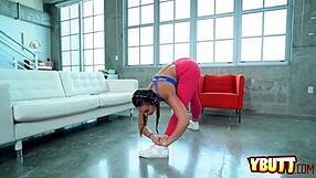 Brunette babe rides long cock with big ass