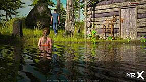 man arouses girl vacation