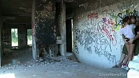 In this homemade scene, the blonde amateur bends over for DOGGYSTYLE fucking and oral pleasure.