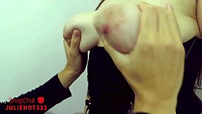 Teen Brunette Sucking Delicious Natural Tits