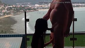 Asian amateur’s holiday blowjob