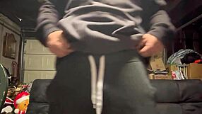 he strokes his hard cock slowly, savoring the building pleasure in solo session